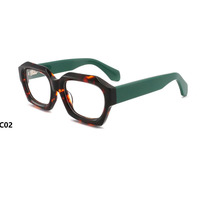 Monture optique carrée en acétate lunettes en acétate avec logo personnalisé monture surdimensionnée lunettes prêtes à l'emploi