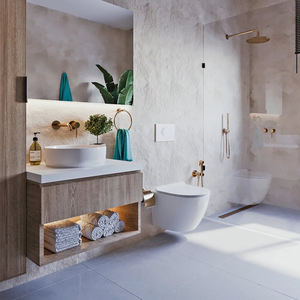 Inodoro suspendido de cerámica estilo europeo, negro mate, con lavabo redondo de color mate <span class=keywords><strong>para</strong></span> baño - Product Image 5