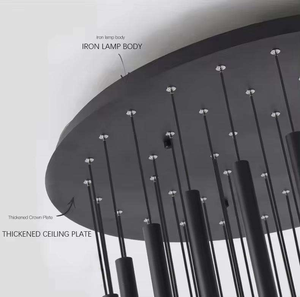 Lámpara de Techo LED Espiral Moderna para Techos Altos, Lámpara Colgante de Techo de Tubo Metálico <span class=keywords><strong>Negro</strong></span> para Vestíbulo de Villa, Escalera, Sala de Estar - Product Image 5