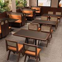 Orange Mountain Wild Wind Restaurant Spezial PU-Material Neuer Chinesischer Stil Grünes Design 4-Personen-Sitzgruppe Fast-Food-Tisch und -Stuhl