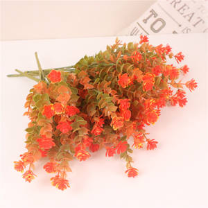 Arbustes de buis extérieurs sans décoloration Fleur d'automne en plastique orange pour porche Patio Thanksgiving - Product Image 2
