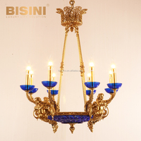Lampe de plafond de mariage antique pour la maison, éclairage de qualité classique, lustres rococo élégants, cristal vert, laiton doré, lampe suspendue