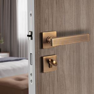 Poignée de porte moderne en alliage de zinc à prix d'usine, serrure intérieure pour portes en bois, système de quincaillerie pour bâtiments commerciaux et condos - Product Image 3