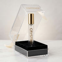 Flacon pulvérisateur de parfum carré de luxe en verre de 10 ml, givré, estampage à chaud, écologique, recyclable, avec bouchon en aluminium personnalisé, diffuseur à bâtonnets