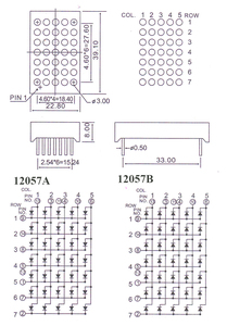 Kinley kl12057 đường kính màu đỏ 3.0 Mét Led <span class=keywords><strong>Dot</strong></span> <span class=keywords><strong>Matrix</strong></span> hiển thị <span class=keywords><strong>5x7</strong></span> - Product Image 2