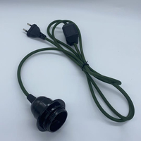 Gradateur de prise UE et support d'ampoule de lampe en bakélite E27 2 mètres de cordon en tissu pour appareils ménagers cordons d'alimentation et rallonges