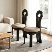 Silla de Comedor Moderna y Sólida con Respaldo Alto y Asiento Acolchado, de Madera de Caucho con Diseño Redondo, para Restaurante y Hotel, Proveedor Mayorista