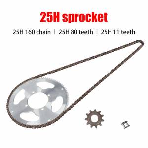 Accessori moto 25H-160L catena a rulli + pignone 80T + 11T Kit catene di trasmissione moto - Product Image 3