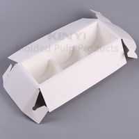 Emballage de bouteille de café en pulpe jetable biodégradable, plateau en pulpe moulée pour usage cadeau