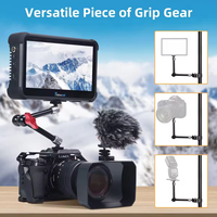 Bras articulé magique en aluminium réglable de 11 pouces avec filetage 1/4\" 3/8\" pour moniteur de terrain/caméra d'action/lumière d'appoint