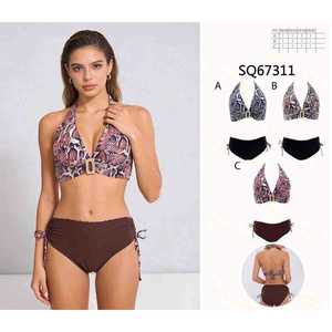 Costume da bagno intero HDJ Plus Size con controllo della pancia, monokini modellante con dettaglio a torsione per abbigliamento da spiaggia SQ67311 - Product Image 1