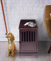 Table d'appoint pour espresso décontractée pour la maison Cage et maison en bois de taille moyenne pour animaux de compagnie