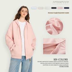 Cardigan tendance américain avec logo imprimé sur le devant, veste décontractée à capuche avec fermeture éclair pour le printemps et l'automne, en tissu tricoté imprimé - Product Image 4
