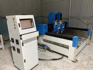 เครื่องเราเตอร์ CNC แบบสองหัว OEM ODM ความเร็ว 24000 รอบต่อนาที สำหรับแกะสลักและตัดหิน ราง HIWIN - Product Image 1