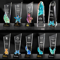 Trophée en cristal gravé personnalisé avec trophée créatif en verre de cristal avec base noire