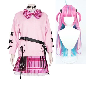 YouTuber VTuber Minato Aqua <span class=keywords><strong>Debu</strong></span> Cosplay Costume Rose Pull Jupe JK Uniforme - Product Image 1