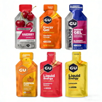 Sachet vide personnalisé imprimé pour gel énergétique, scellé sur 3 côtés, pochette liquide découpée, finition mate, qualité alimentaire