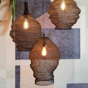 Lampe suspendue en rotin de style Wabi Sabi, forme ovale, base d'ampoule E27, éclairage LED pour salle à manger, salle de thé Zen, luminaire décoratif artistique - Product Image 4