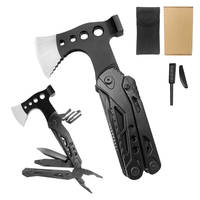 Outil multifonction 16 en 1 pour le camping et la survie avec hache, scie, pinces, sifflet, marteau |   Accessoires de camping avec tournevis et ouvre-bouteille
