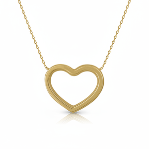 Collar colgante fino de oro en forma de corazón - Product Image 2