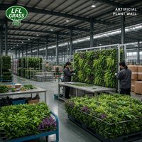 Panneau mural végétal artificiel personnalisé 40*40 pouces, protégé contre les UV, panneau mural en plastique imitation herbe pour décoration intérieure