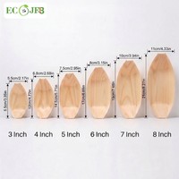 Barquettes alimentaires jetables en bois en gros, multi-tailles, en bois de bouleau naturel, plateaux de service en forme de bateau pour la restauration