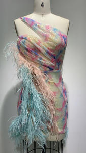 Novance Top Seller <span class=keywords><strong>2023</strong></span> Sexy Mini luccicante abito abito da sera elegante con piume a schienale <span class=keywords><strong>abiti</strong></span> da Club per donne Sexy - Product Image 5