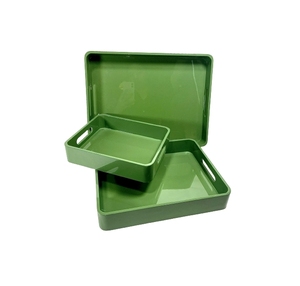 Premium Glossy Lacquer Serving Tray, Modern Wooden Ottoman Coffee Table Tray for <b>Decorative</b> Organizers - Product Image 5
