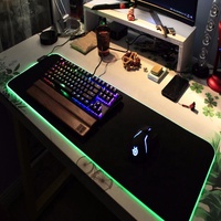 Tapis de souris en caoutchouc souple avec lumière RVB Conception personnalisée LED souple ordinateur valorant jeu néon brillant tapis de souris usine de fabrication