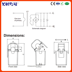 DC đầu ra Split-Core hiện tại biến áp | đầu ra thiết bị đầu cuối | độ chính xác 0.5% | tùy chỉnh - Product Image 6