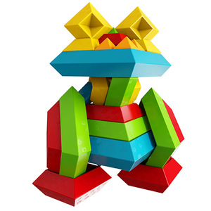 Building Blocks Pyramid Tower Large Particle Educational Assembly Toy For Children 4-6 Years Old Diamond Stacking With Musical - Product Image 3