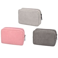 Sac de rangement Portable multifonctionnel en cuir PU mat de grande capacité pour accessoires numériques, pour chargeur de casque, câble de données de souris
