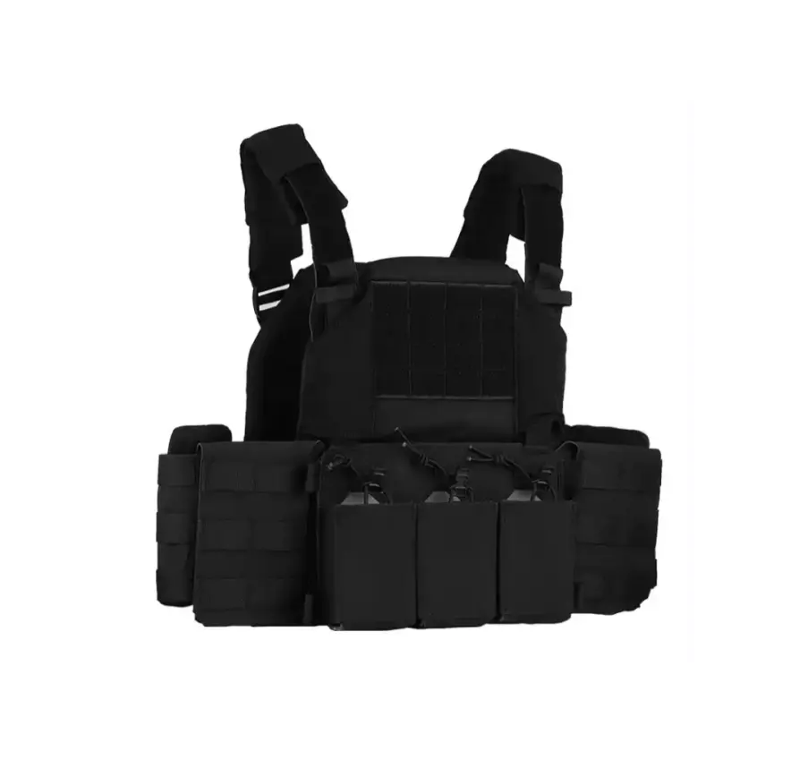 Gilet de sécurité tactique personnalisé noir Camo avec équipement de système Molle gilet tactique de transporteur de plaque de Combat