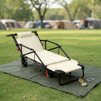 Chariot pliant économique 400 LBS en acier avec roues de 8 pouces en Oxford 600D, personnalisable, pour camping, lit de repos et utilisation polyvalente