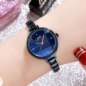 Reloj de pulsera creativo con diseño de cuadros en oro rosa, moderno reloj de cuarzo. - Product Image 5