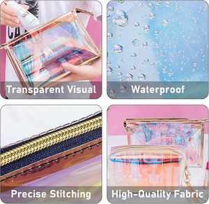 Factory Promotional Custom <b>Cosmetic</b> <b>Bag</b> with logo Waterproof Transparent <b>Cosmetic</b> <b>Bags</b> Personalized Toiletry <b>Bags</b> - Product Image 5