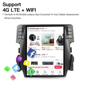 หน้าจอแอนดรอยด์ 14 ขนาด 10.4 นิ้ว สำหรับรถยนต์ฮอนด้า ซีวิค ปี 2016-2020 จอแบบเทสลา วิทยุติดรถยนต์ ระบบนำทาง GPS เครื่องเล่นวิดีโอ มัลติมีเดีย DSP รองรับ Carplay ชุดหัวหน้าจอพร้อมบลูทูธ - Product Image 5