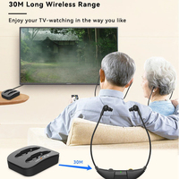 Écouteurs TV sans fil avec émetteur 2.4G RF, intra-auriculaires, sans latence audio pour regarder la télévision, idéal pour les seniors