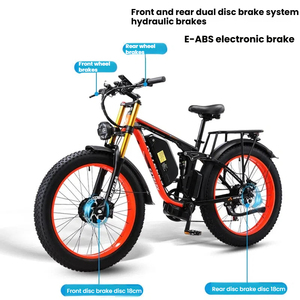 Bicicleta Eléctrica de Montaña Europea de 26 Pulgadas con Neumáticos Gruesos 4.0, Cuadro de Aluminio Softtail, 21 Velocidades, Frenos de Disco, Motor sin Escobillas de Alta Velocidad - Product Image 5