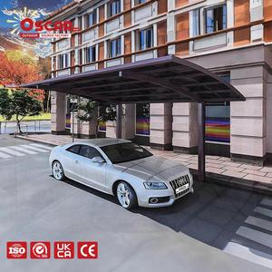 Abri de voiture en aluminium résistant à structure cantilever avec panneaux PC pour stationnement extérieur dans les zones périurbaines et les centres-villes - Product Image 1