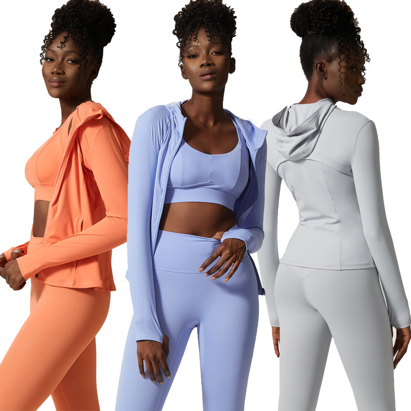 Women's Yoga Clothing Three-piece Set LULU Large Size Yoga Clothing Fitness Clothing Suit Female Sportswear
