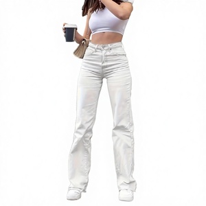 Venta al por mayor de pantalones de corte bootcut retro, transpirables, de cintura media, estilo casual europeo-americano, de alta calidad, para uso diario y estilo urbano. - Product Image 3