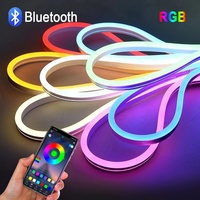 Bande lumineuse LED RGB 12V, 1 ou 2/3/4/5M, avec télécommande, lampe néon, éclairage décoratif, 1 ou 2 pièces, pour armoire, garde-robe