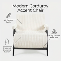 Fauteuil d'appoint en velours compressé, style nordique, avec pieds en métal, rembourré, confortable, vente directe d'usine en gros