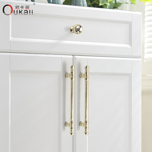 Oukali Modern basit mobilya dolap 128mm kapı kolları dolap fırçalanmış bakır dolap çinko çekmece dolap kolları - Product Image 5