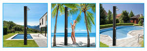 Colonne de <span class=keywords><strong>douche</strong></span> <span class=keywords><strong>solaire</strong></span> en acier inoxydable 20L pour jardin extérieur, support étanche à la pluie pour piscine et patio - Product Image 6