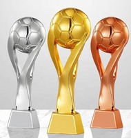 Trophée de football personnalisé gravé en or, argent, cuivre ou résine pour les matchs sportifs et les championnats
