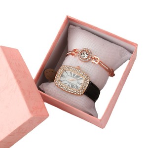Montre-bracelet pour femme avec coffret cadeau, en alliage de zinc et PU, modèle W3001, idéale pour la fête des Mères, la Saint-Valentin, ou comme cadeau pour des amis - Product Image 5