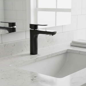Robinet monocommande moderne LCS06 avec cartouche en laiton de 35 mm, économie d'eau, tuyaux flexibles en acier inoxydable, montage sur plan de travail pour lavabo - Product Image 3
