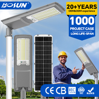 Lampu Jalan Tenaga Surya BOSUN Ip65 Tahan Air, Kontrol Cahaya Cerdas, Sensor Terintegrasi, Lampu Jalan Tenaga Surya yang Kuat